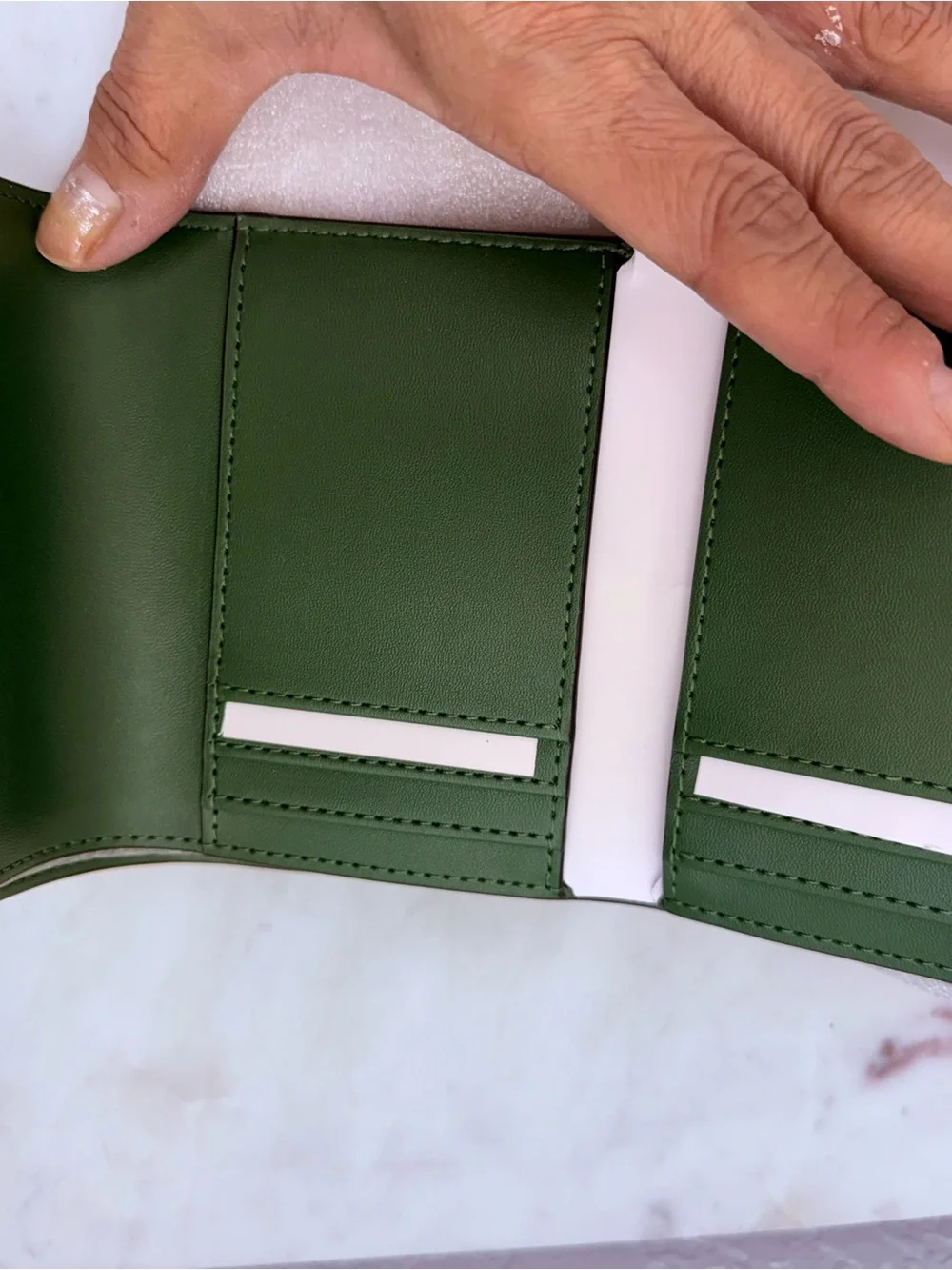NEW!! Michael Kors Fern Green Saffiano Leather MK Snap Wallet with Gold Logo